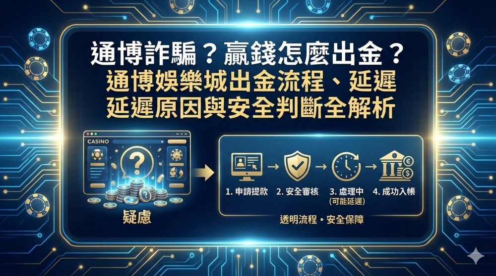 通博詐騙？贏錢怎麼出金？通博娛樂城出金流程、延遲原因與安全判斷全解析
